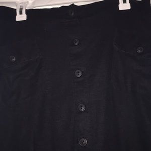 Maternal America Skirts - Maternity Black linen button down skirt Maternal America Skirts - Maternity Black linen button down skirt